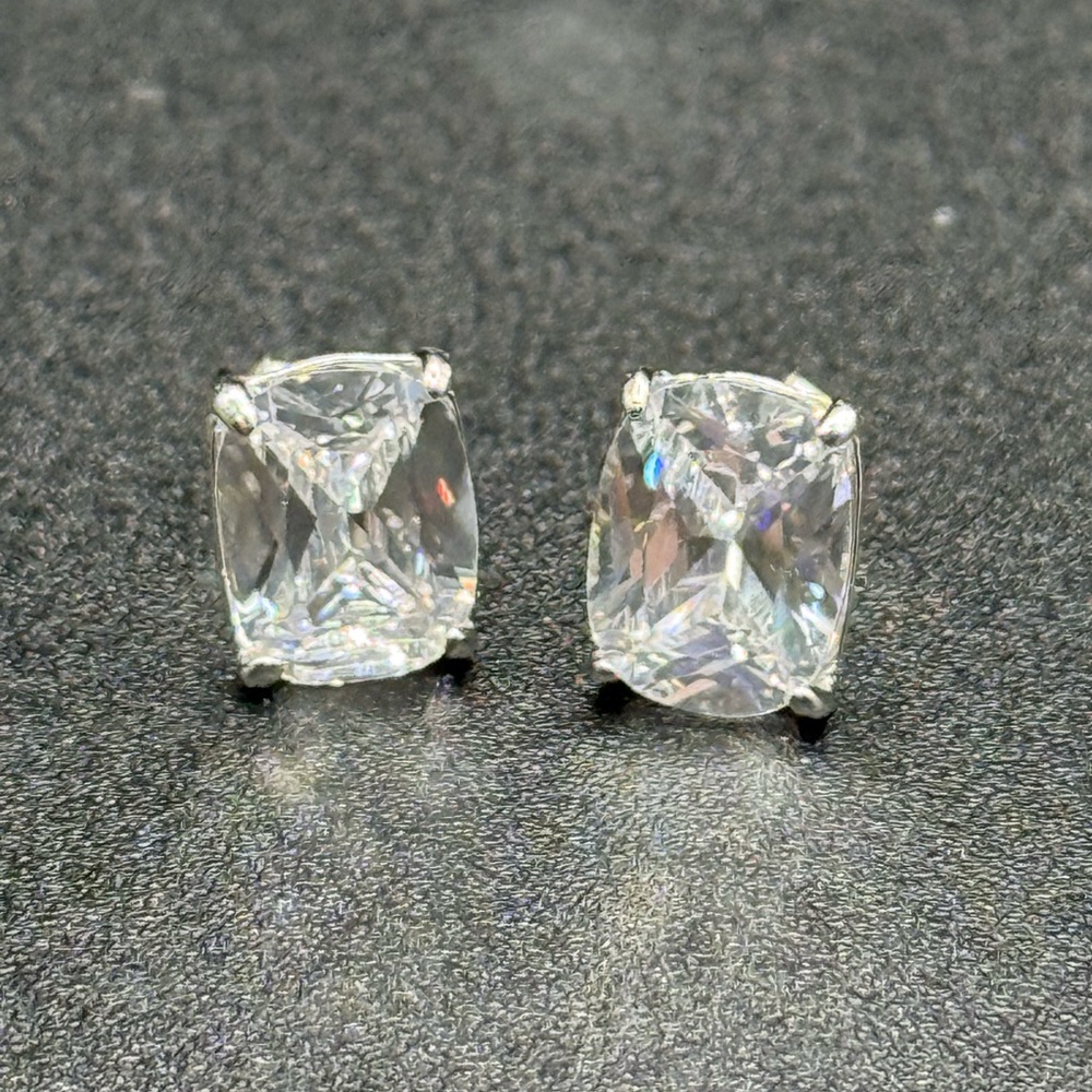Elegant Silver Stud Moissanite Earrings